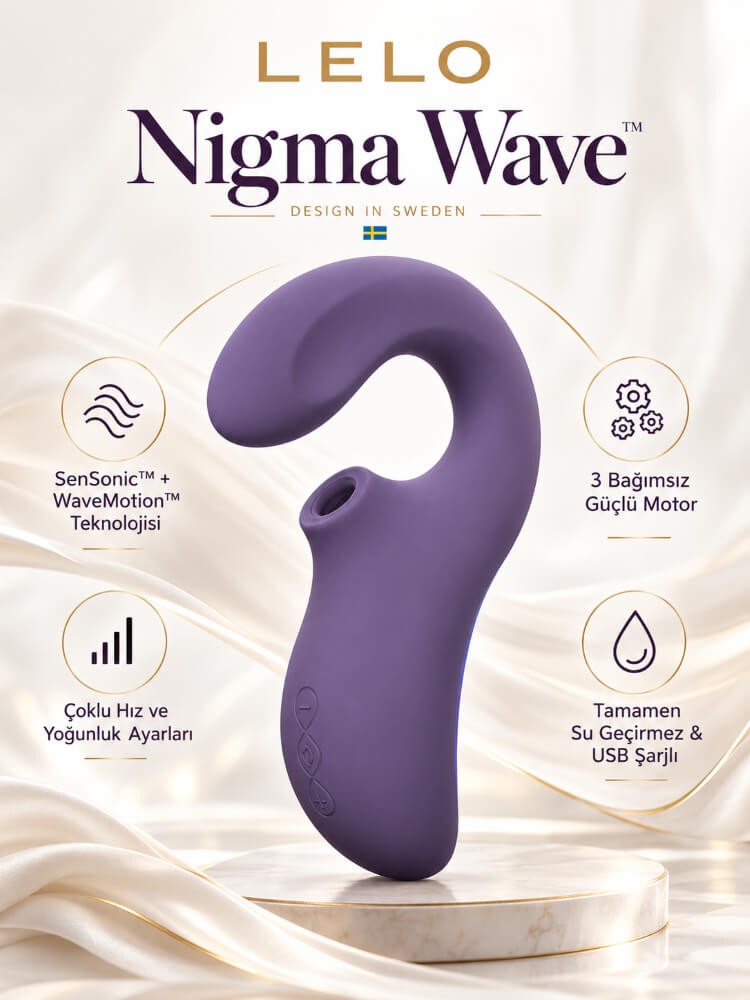 Lelo Enigma Wave Cyber Mor Klitoris Uyarıcı Siyah Vibratör