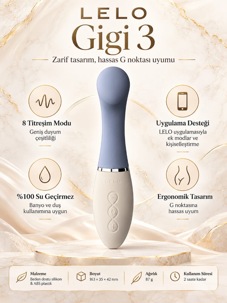 Lelo Gigi 3 Telefon Kontrollü Powder Blue G Bölgesi Uyarıcı Vibratör