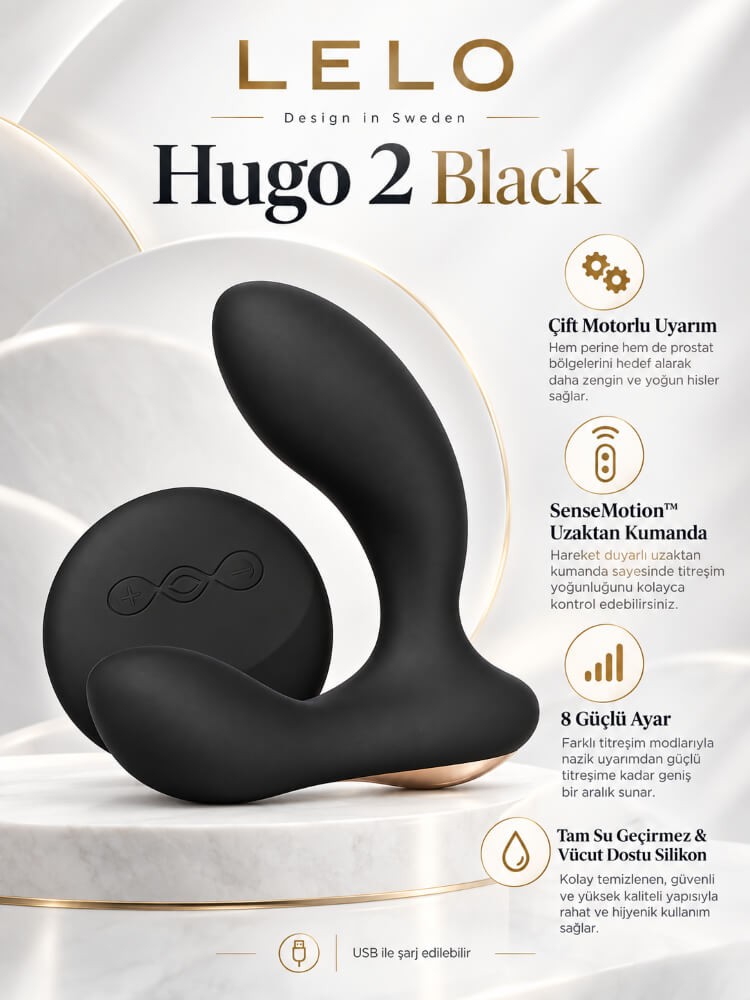 Lelo Hugo 2 Black Kumanda Kontrollü Prostat Masaj Aleti