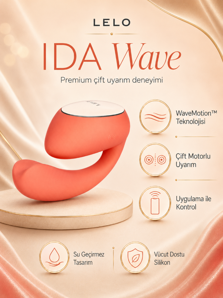 Lelo Ida Wave Coral Red App Kontrol Dönen Parmak Hareketli ve Titreşimli Vibratör