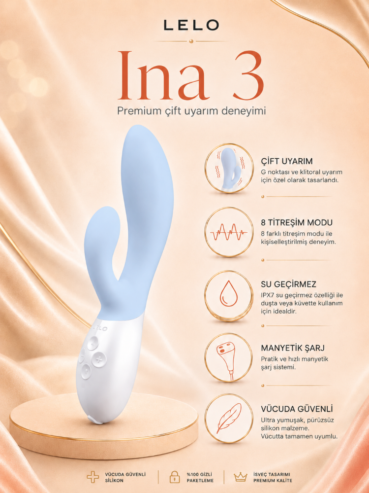 Lelo Ina 3 Seafoam G-Bölgesi & Klitoris Özel Rabbit Vibratör