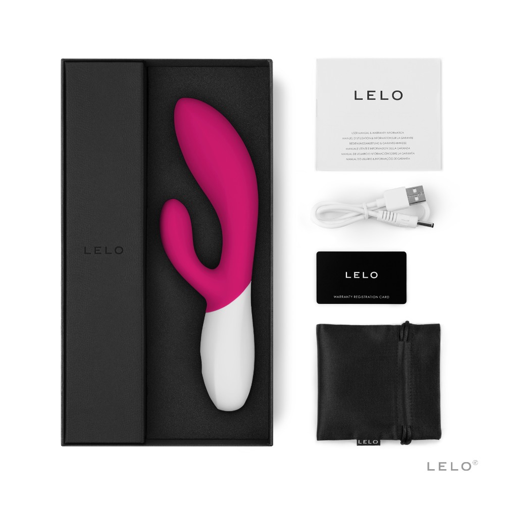Lelo Ina Wave 2 Cerise G-Bölgesi ve Klitoris Özel Titreşimli Rabbit Vibratör 