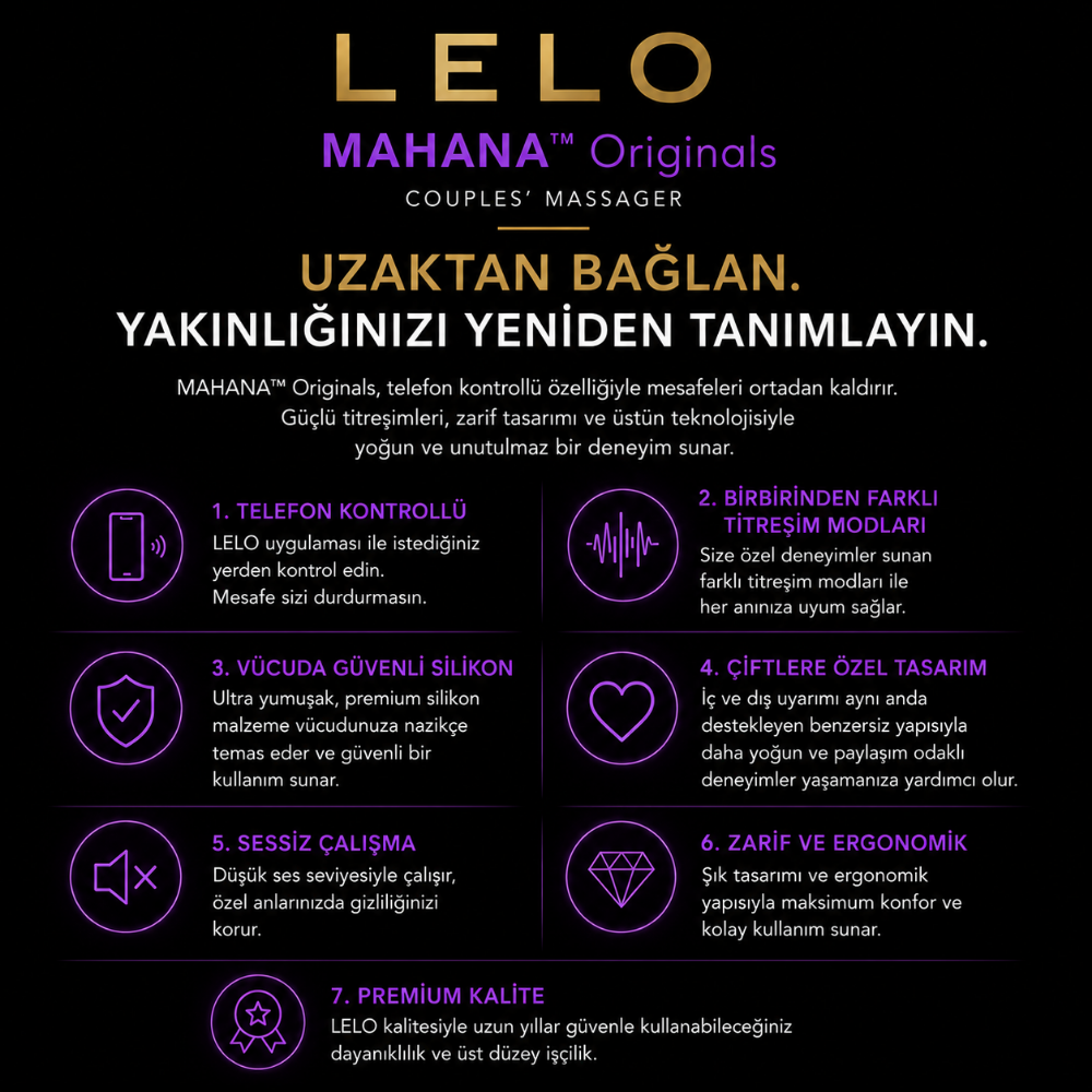 Lelo Mahana Originals Premium Telefon Kontrollü Çiftlere Özel Giyilebilir Vibratör 