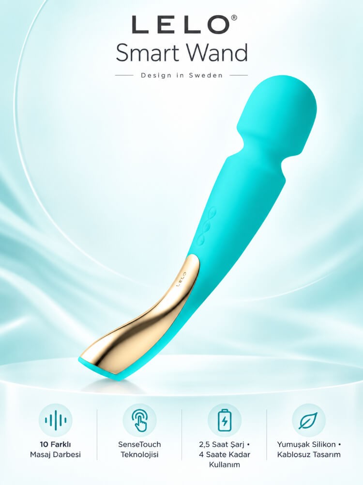 Lelo Smart Wand 2 Large Aqua Akıllı Sensörlü Çok Yönlü Büyük Boy Masaj Aleti 