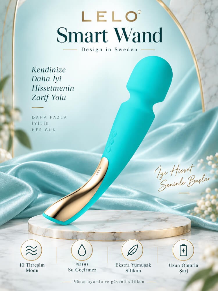 Lelo Smart Wand 2 Medium Ocean Blue Orta Boy Çok Güçlü Masaj Aleti