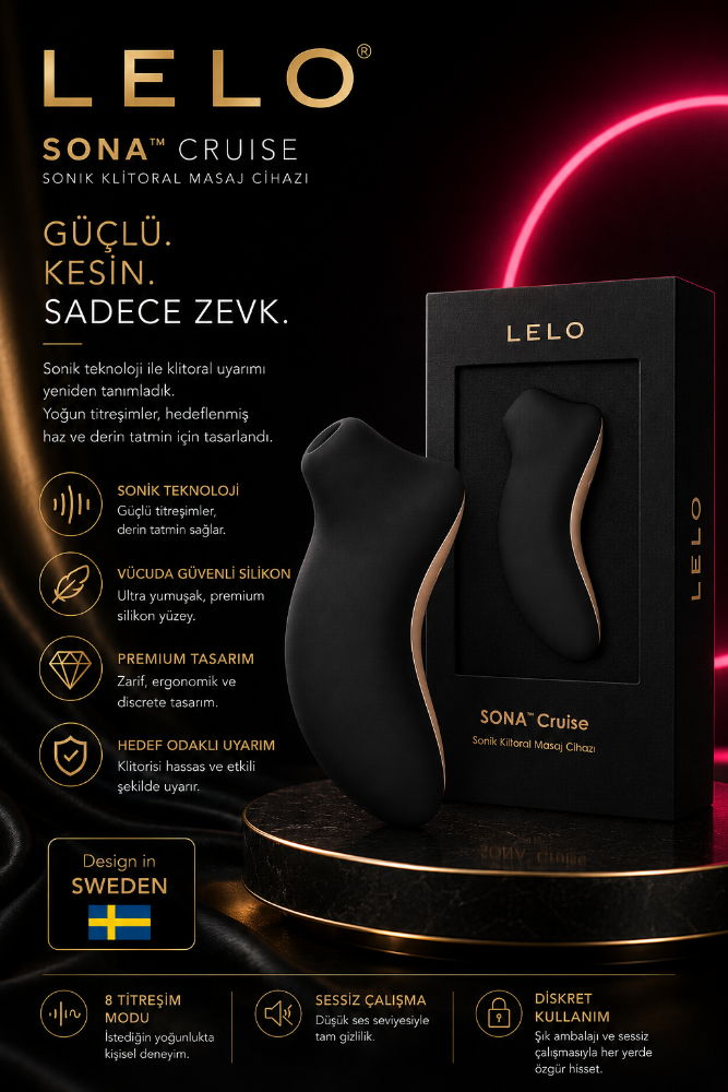 Lelo Sona Cruise Sonic Siyah Premıum Klitoris Uyarıcı Masaj Aleti