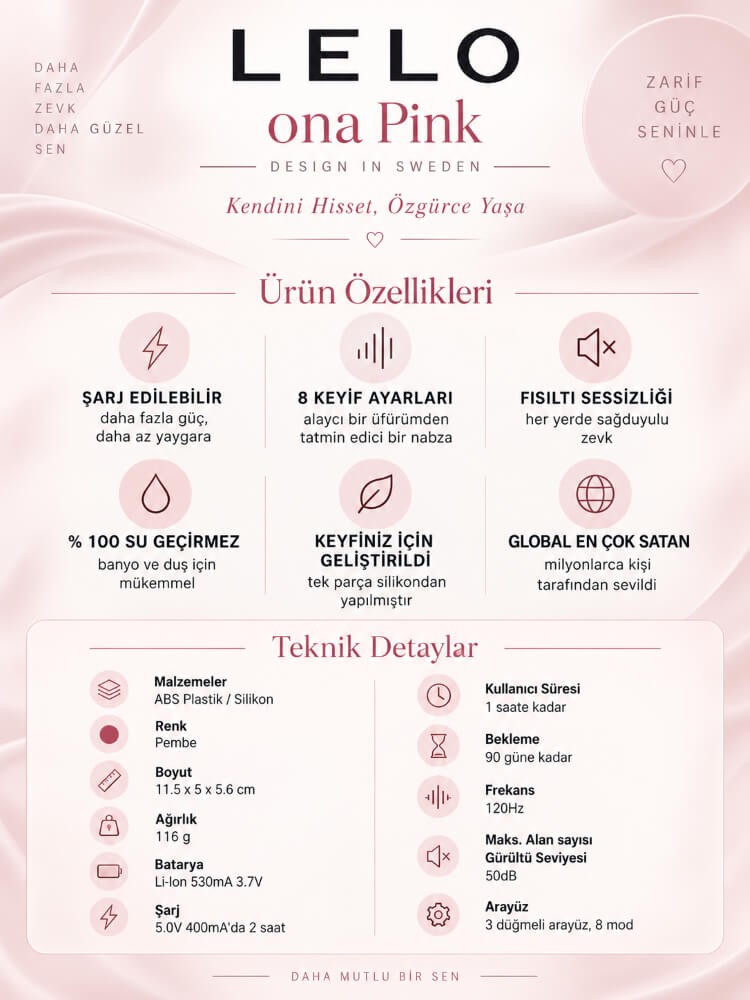 Lelo Sona Pink Klitoris Uyarıcı Masaj Vibratörü