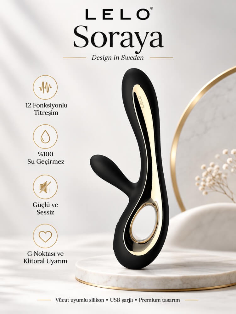 Lelo Soraya 2 Black G-Bölgesi ve Klitoris Özel Titreşimli Rabbit Vibratör