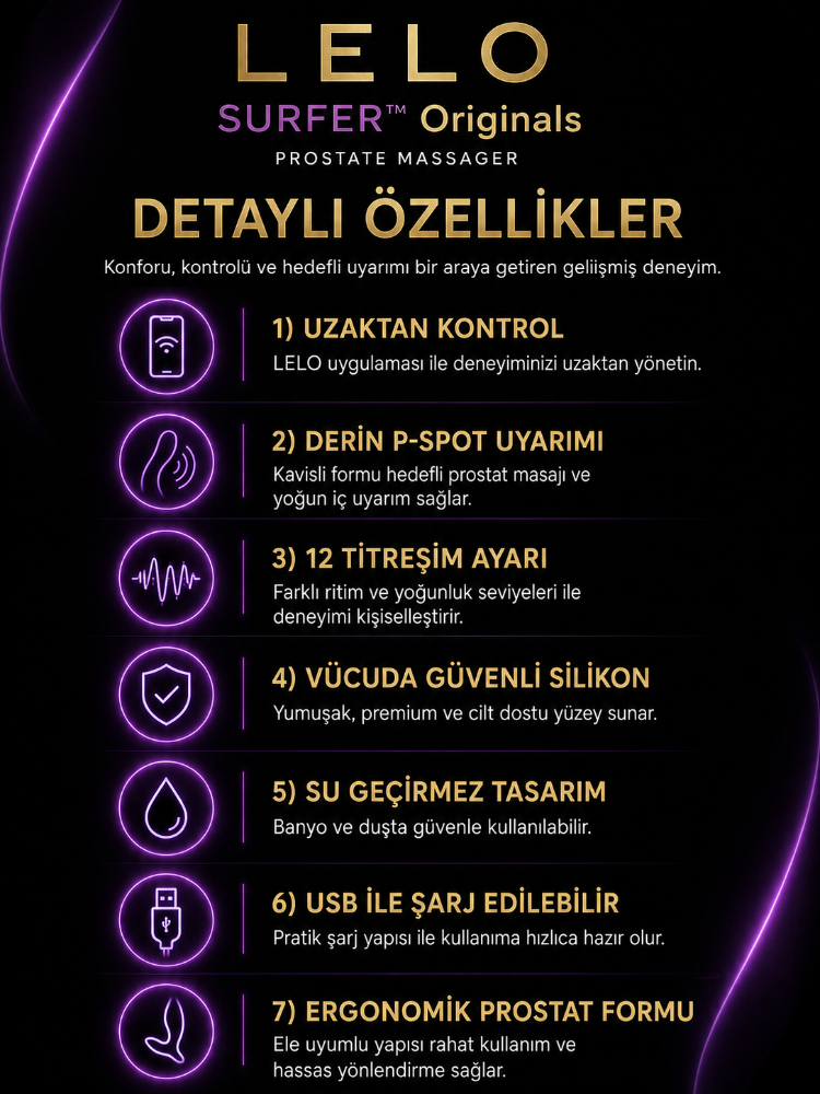 Lelo Surfer Originals Telefon Kontrollü Premium Prostat Masaj Vibratör