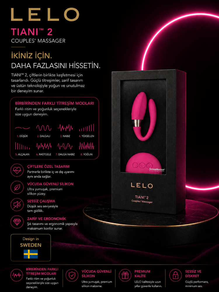Lelo Tiani 2 Design Edition Cerise Giyilebilen Kumandalı Şarjlı Vibratör