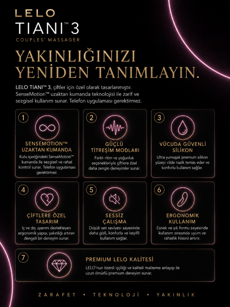 Lelo Tiani 3 Black Çiftlere Özel Titreşimli Kumandalı Vibratör