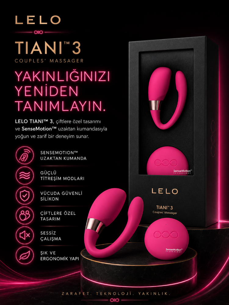 Lelo Tiani 3 Cerise Çiftlere Özel Kumandalı Titreşimli Vibratör