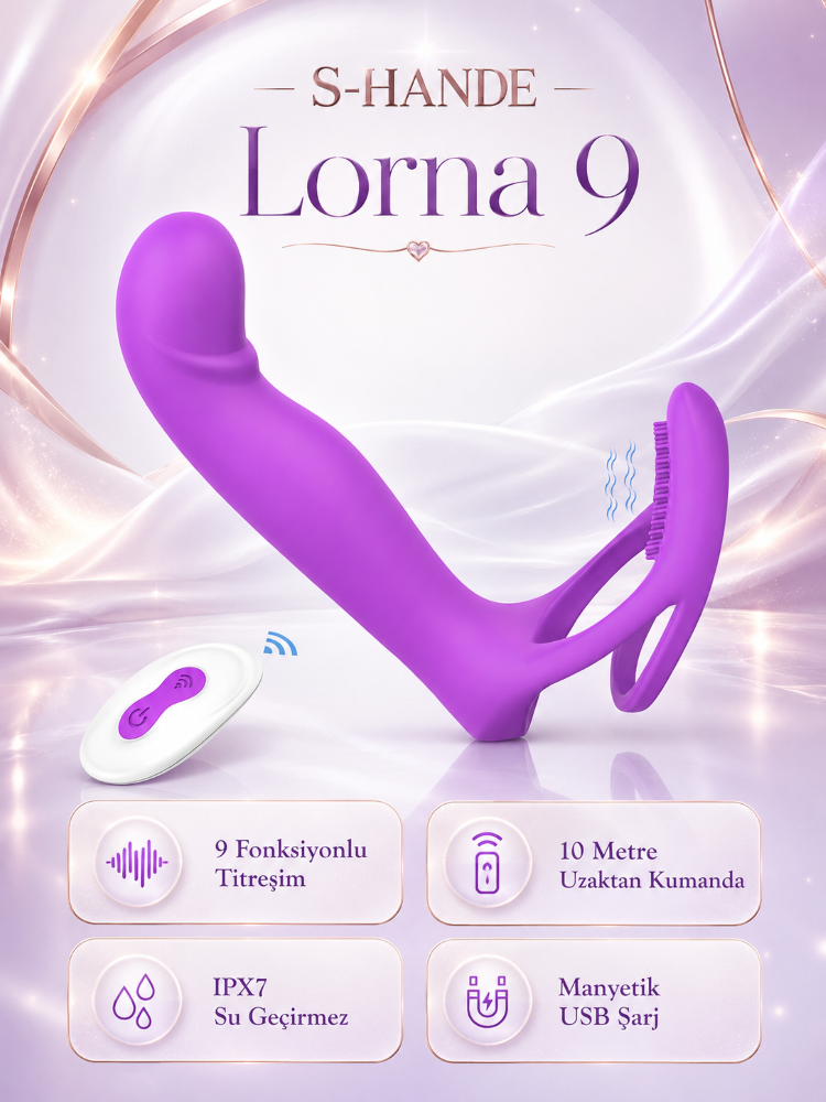 Lorna Çift İlişki İçin Penise Takılan Kumandalı Penis Halkası Vibratör