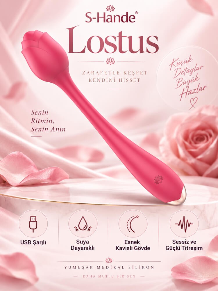 Lostus 9 Modlu Titreşimli Gül Tasarımlı Şarjlı Kıkırdaklı Vibratör