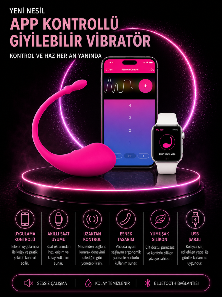 Lovense Lush 1 Vibratör Akıllı Telefon&Saat Uyumlu