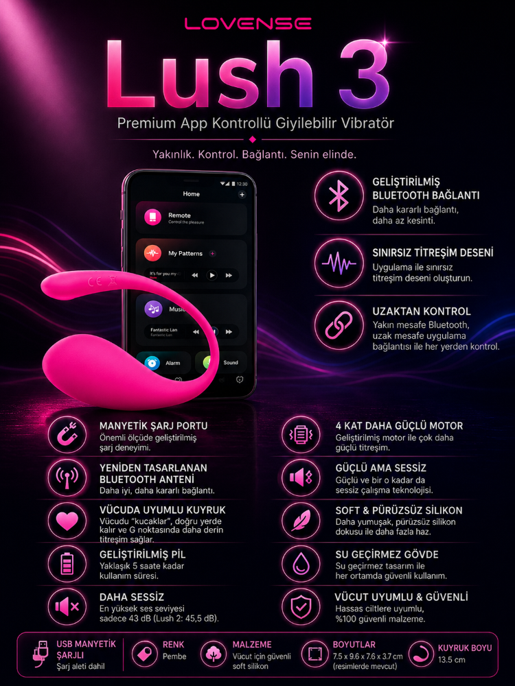 Lovense Lush 3 Telefon&Tablet Kontrol Vibratör