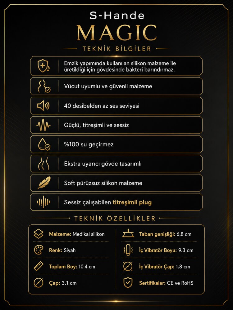 Magic Ekstra Uyarıcı Gövdeli Titreşimli Anal Plug