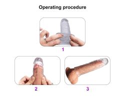 3 Farklı Boyda Özel Gerçekci Yumuşak Dokuya Sahip Harika Penis Kılıfı Seti