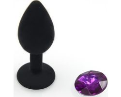 Özel Pembe Silikon Lüks Kalpli Taşlı Küçük Boy Anal Plug
