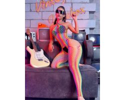 Çok Renkli Fantezi Vücut Çorabı