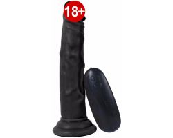 Dildo Series Siyah 19 Cm 10 Modlu Anal ve Vajinal Kullanılabilen Realistik Penis