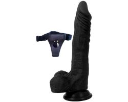 Dildo Series Yuan 21 Cm Belden Bağlamalı Siyah Realistik Penis