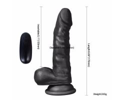 Dildo Series Siyah Hunk 15 Cm 10 Modlu Belden Bağlamalı Titreşimli Realistik Penis