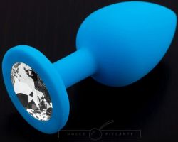 Dolce Piccante Lüks Silikon Mavi Plug Taşlı Model