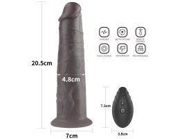 Dual Layer Platinyum Siyah 20 Cm Silikon Kumandalı Şarjlı Dönebilen Titreşimli Penis