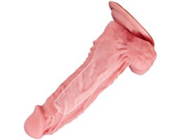 Fenry 19.5 Cm Liquid Silikon Ultra Yumuşak Penis Kılıfı&İçi Boş Kemerli Penis