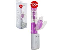 Funky Oynar Başlıklı ve Klitoris Uyarıcı Harika Mor Rabbit Vibratör