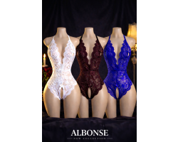 Fuşya-Beyaz-Bordo Özel Bölgesi Ve Sırtı Açık Dantel Detaylı Fantezi Gecelik Takım 3lü Avantajlı Paket