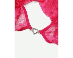 Fuşya Özel Bölgesi ve Sırtı Açık Babydoll Seksi Gecelik