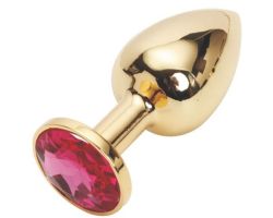 Gold Metal Taşlı Küçük Boy Anal Plug