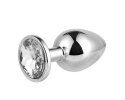 Gümüş Metal Taşlı Büyük Boy Anal Plug