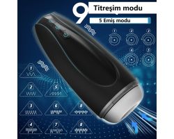 Hawk 9 Fonksiyonlu Titreşimli ve 5 Farklı Emiş Modlu Şarjlı Vajina Mastürbatör