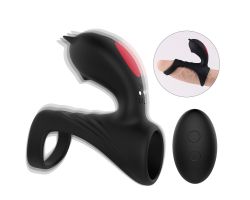 Hifun-Rct Kumandalı 9 Modlu Titreşimli Klitoris Uyarıcı Şarjlı Penis Halkası