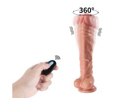 JK Kumandalı 10 Modlu Titreşimli ve 3 Modlu Dönebilen Belden Bağlamalı Realistik Penis