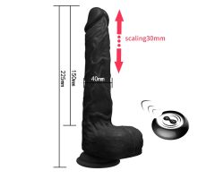 Jules İleri Geri Hareketli&Isıtmalı 7 Modlu Titreşimli Kumandalı Ultra Yumuşak Siyah Kemerli Penis