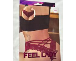 Kırmızı Külot Dantelli Şerit Detaylı