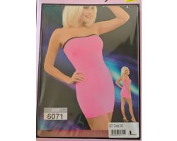 La Blinque Pembe Siyah Şeritli Straplez Mini Elbise