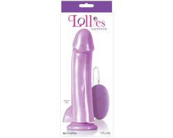 Lollies Sugardaddy 20 Cm Ekstra Gerçekci Jel Dokulu Kemerli Mor Dildo Vibratör 