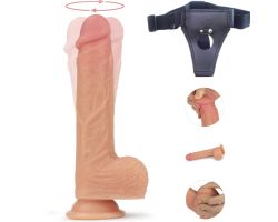 Lovetoy Nature Cock Serisi Ultra Yumuşak Dönebilen ve Isınabilen 21 Cm Titreşimli Kemerli Penis