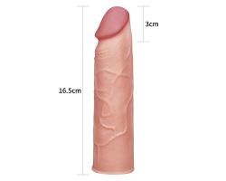 Lovetoy X-Tender Realistik Dokuda 2.5 Cm Uzatmalı Penis Kılıfı-LV1050F
