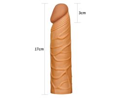 Lovetoy X-Tender Realistik Dokuda 2.5 Cm Uzatmalı Penis Kılıfı-LV1051B