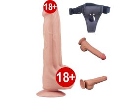 Lovetoy King Size Hareketli Dış Yüzey Özel Seri Ultra Yumuşak 29 Cm Realistik Kemerli Penis