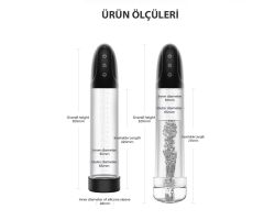 Luv Pomp Şarjlı Full Otomatik Normal ve Mastürbatör Başlıklı Penis Pompası