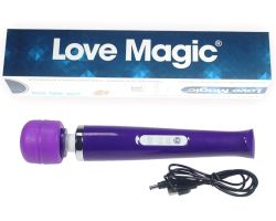 Magic Wand 20 Hızlı Şarjlı Mor Masaj ve Orgazm Vibratör + 2 Başlık 