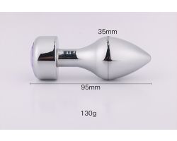 Metal Mor Taşlı Orta Boy Anal Plug