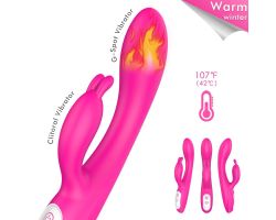 Naughty Klitoris ve G-Bölgesi Uyarıcı Akıllı Isıtma Modlu Şarjlı Rabbit Vibratör